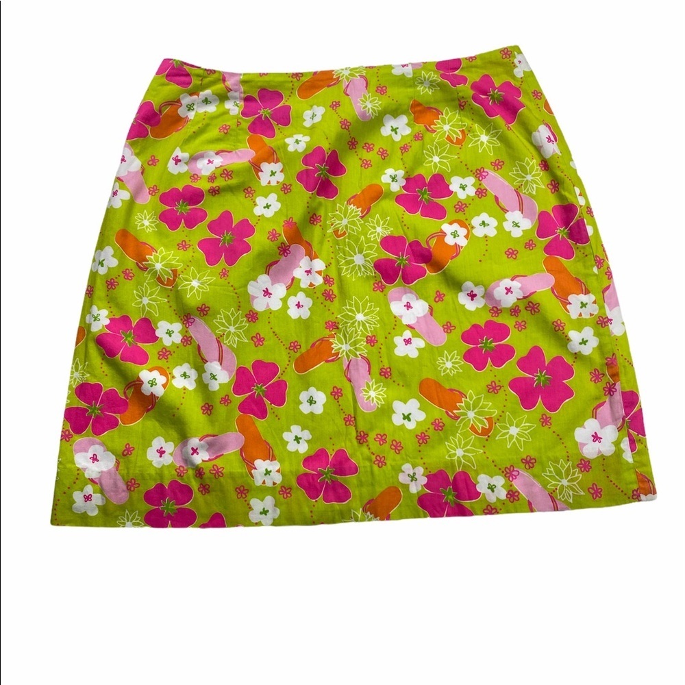 Vintage Lilly Pulitzer Floral Flip Flop Skirt 8